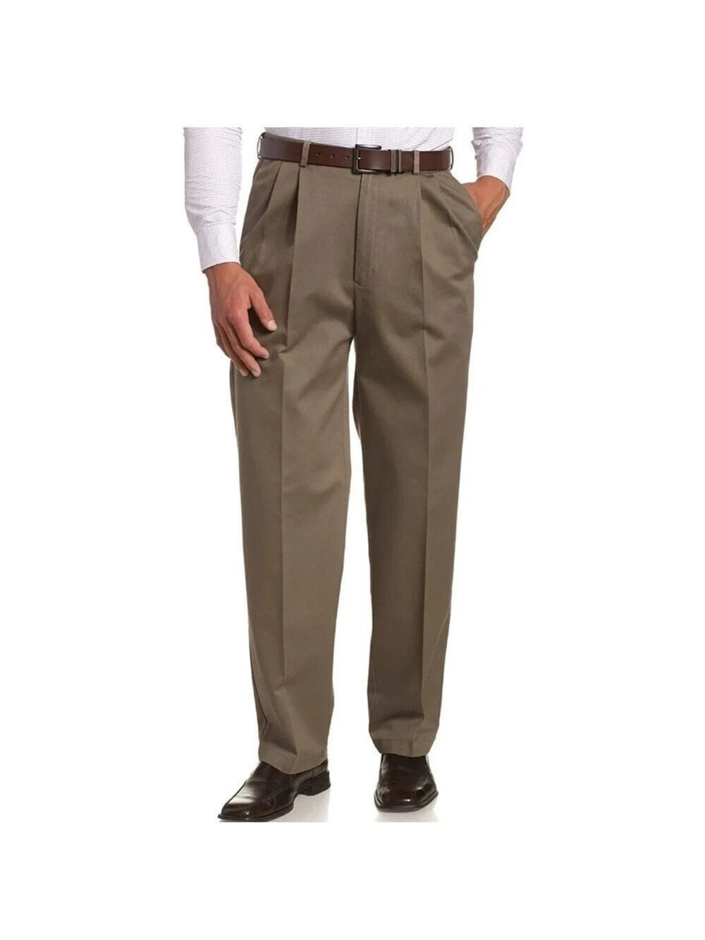 Haggar Men's Premium Classic Fit Cotton Dress Khaki Pants Sz 34Wx29L